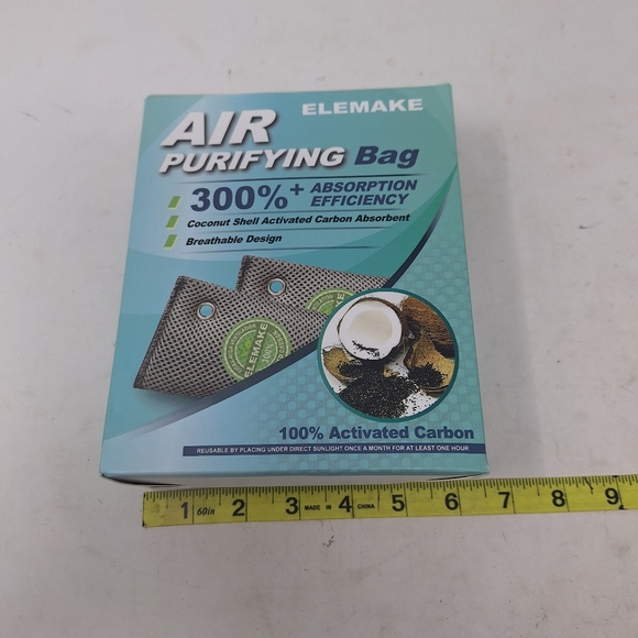 Elemake Air Purifying Bag Coconut Shell Activated Carbon Reusable Odor Relief - Picture 6 of 9